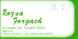 rozsa forgach business card